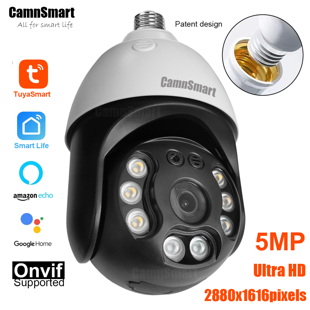 Home Security Monitoring Service - Camnsmart Tuya 5MP Alexa Wifi 전구