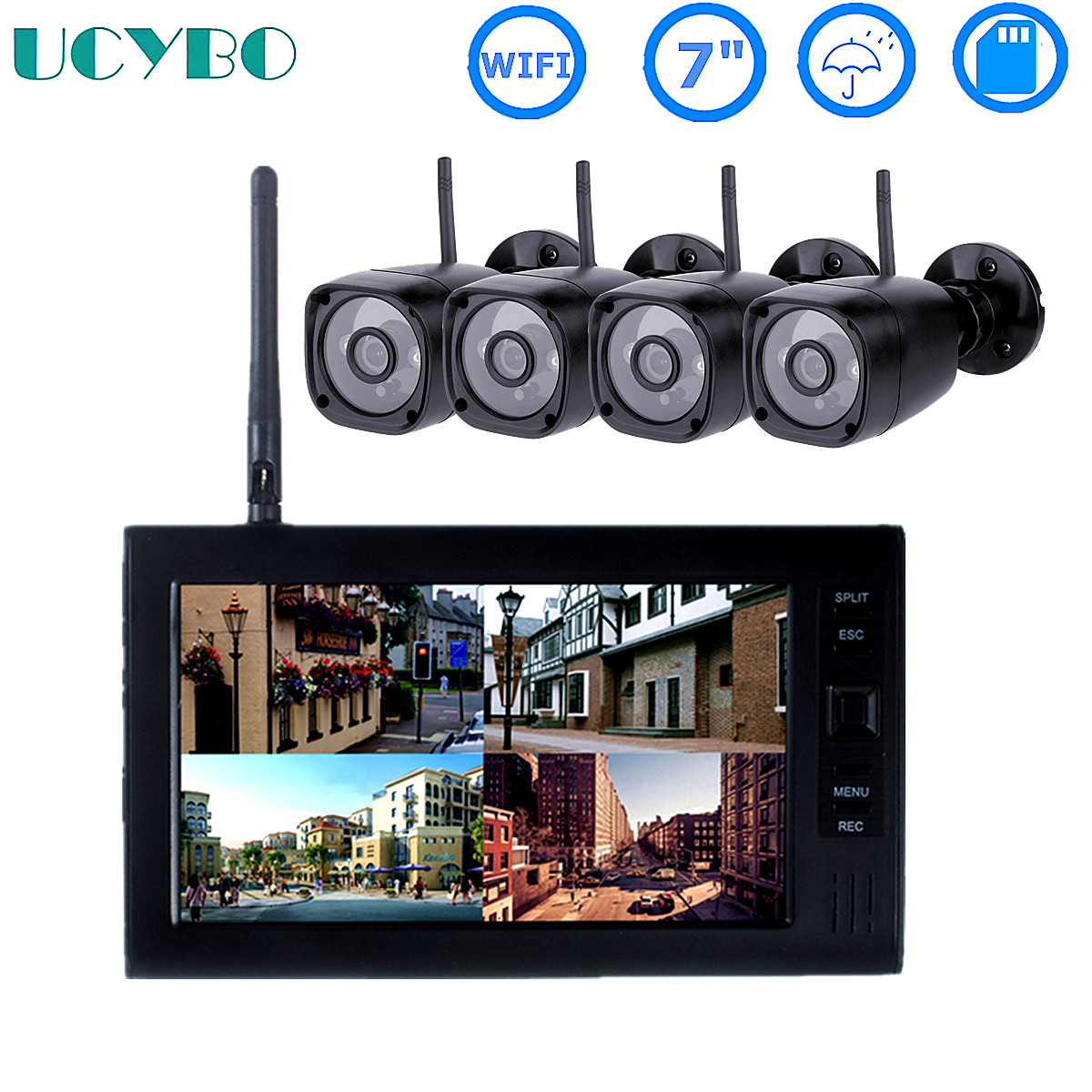 Home Security And Camera Systems - LCD CCTV 보안 시스템 와이파이 무선