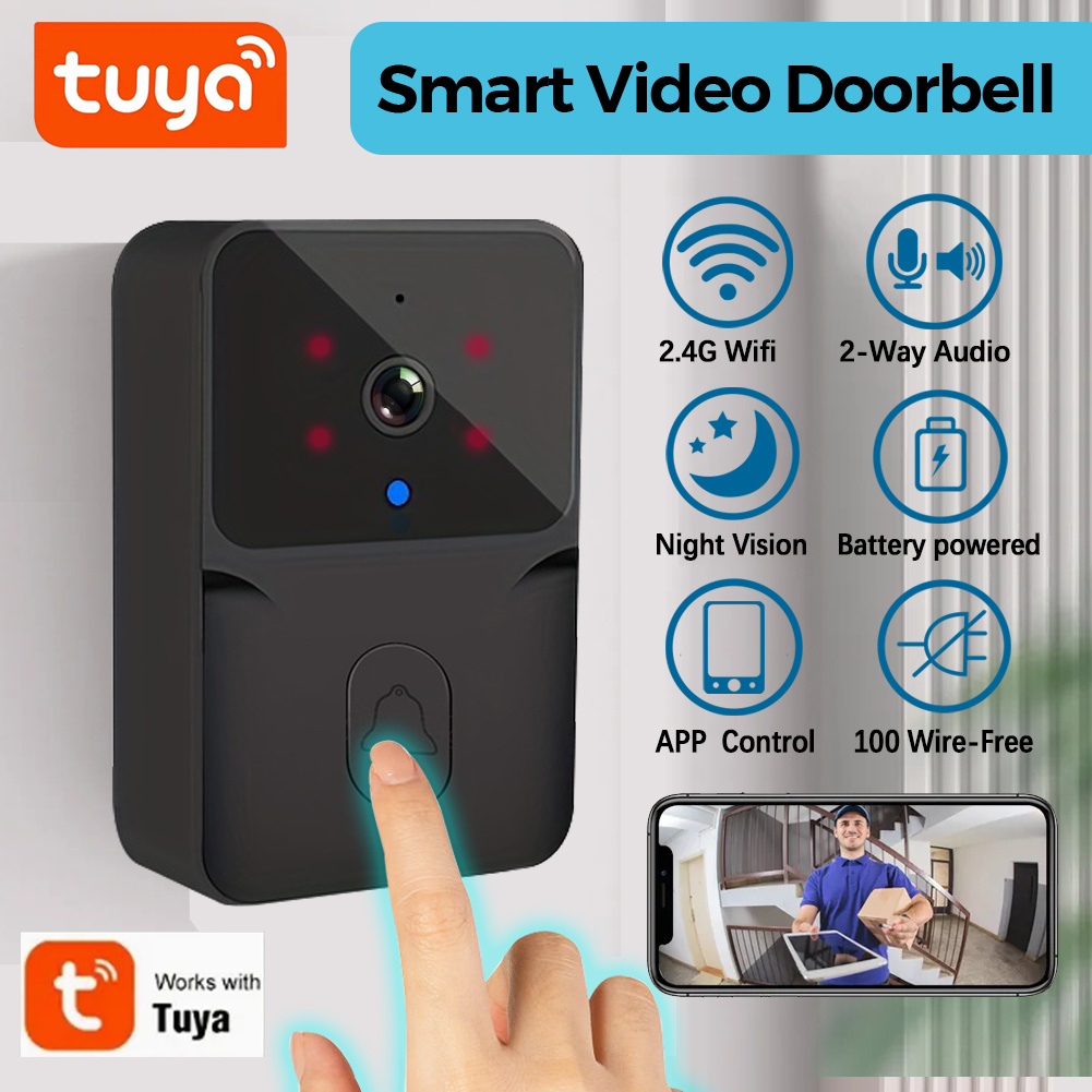 Home Security Camera Installation - Tuya 무선 스마트 비디오 초인종, 2.4G