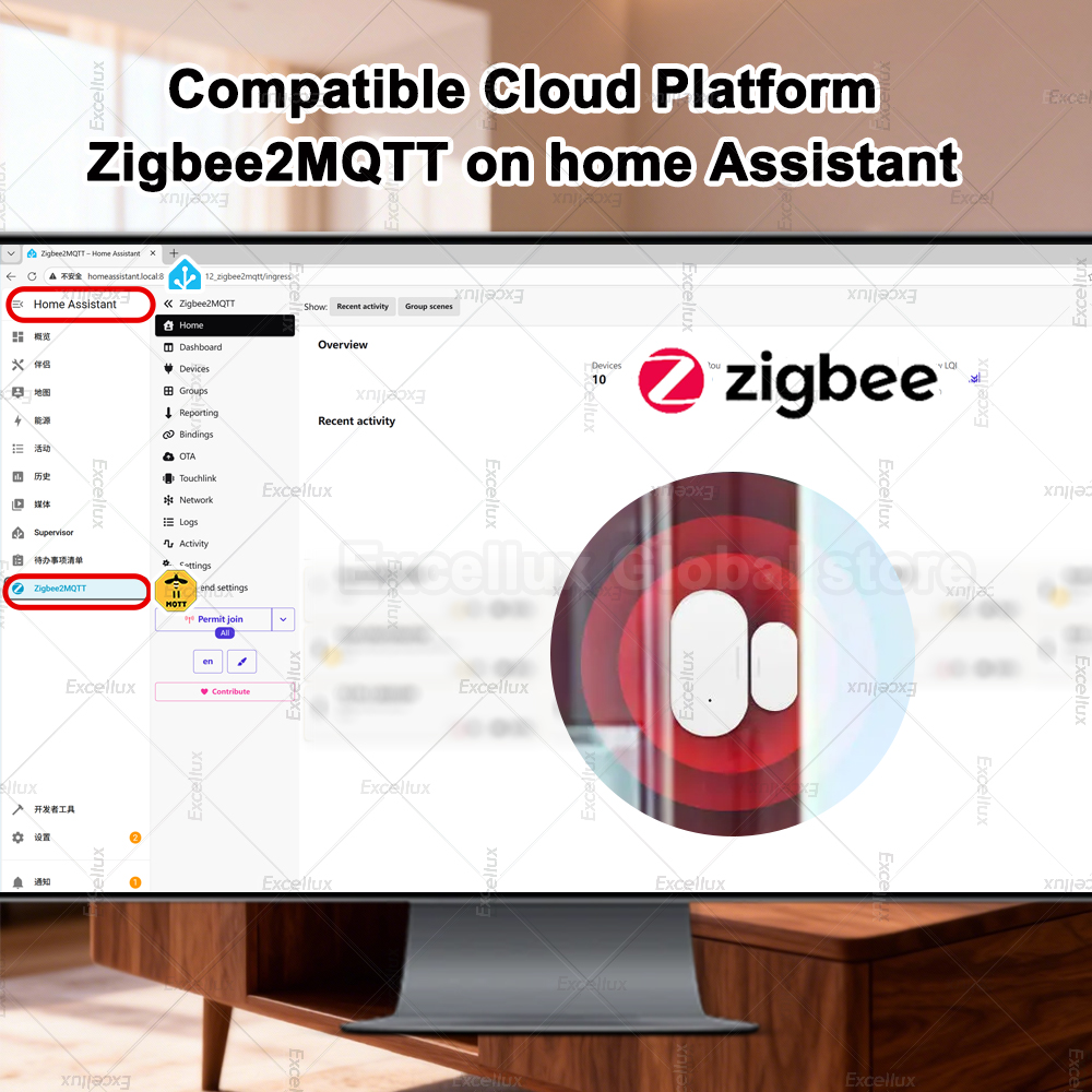 Zigbee 3.0 밝기/진동 센서가있는 도어 윈도우  - Home Security Business 리뷰 및 가격