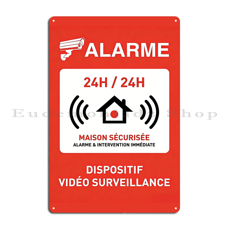 레트로 24시간 알람 시스템 금속 간판 플라크 빈티지  - Home Security With Alarm 리뷰 및 가격