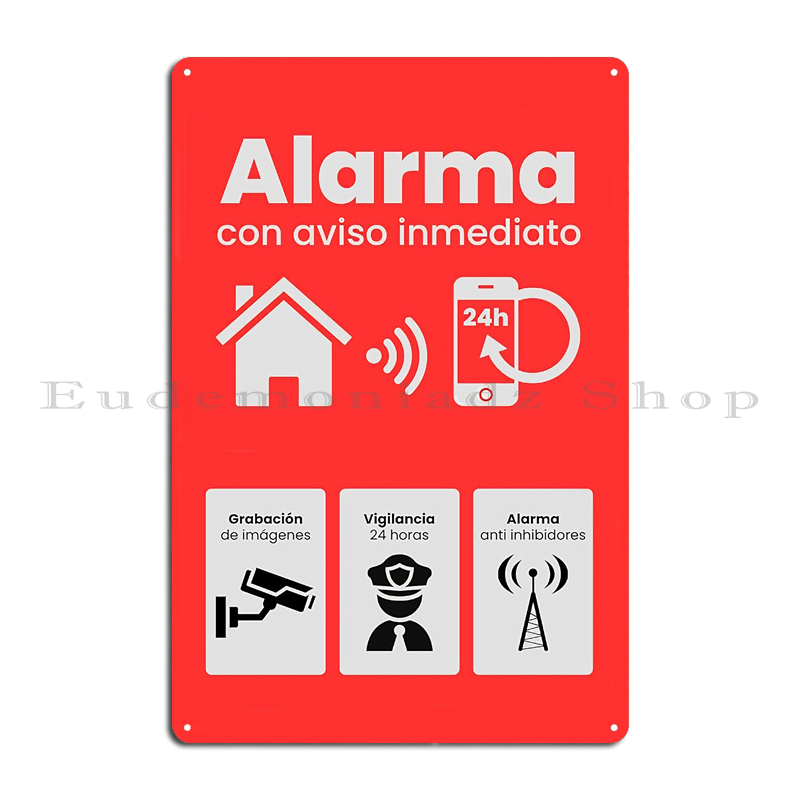 레트로 24시간 알람 시스템 금속 간판 플라크 빈티지  - Home Security With Alarm 리뷰 및 가격