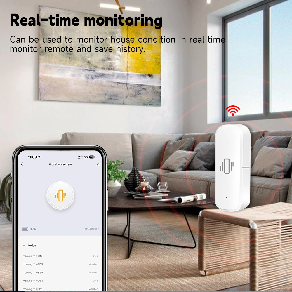 WiFi/Zigbee 스마트 진동 센서 Tuya Sma - Home Security With Alarm 리뷰 및 가격