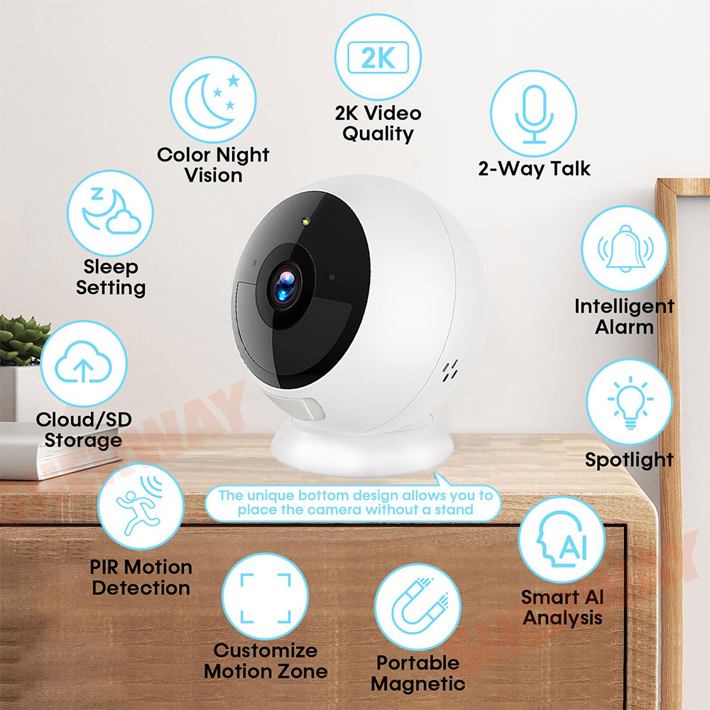5MP 2K 자석 배터리 보안 카메라 무선 WiFi 카 - Home Security Monitoring Service 리뷰 및 가격