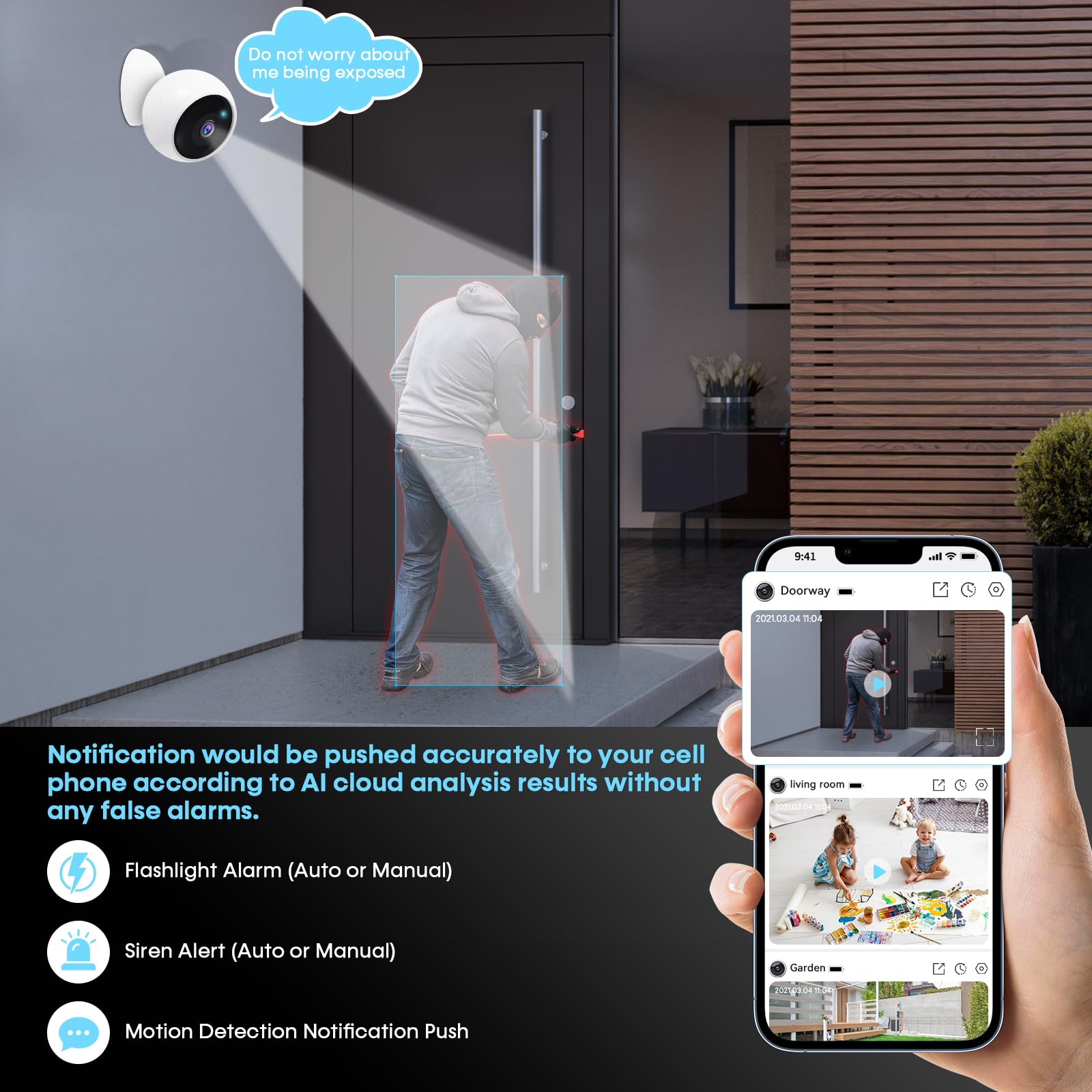 5MP 2K 자석 배터리 보안 카메라 무선 WiFi 카 - Home Security Monitoring Service 리뷰 및 가격