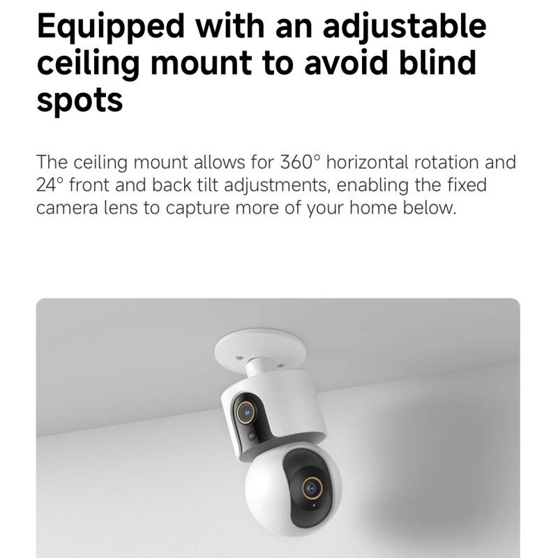 샤오미 스마트 카메라 C500 듀얼 렌즈 버전 4MP  - Home Security Camera Xiaomi Mi 360 리뷰 및 가격