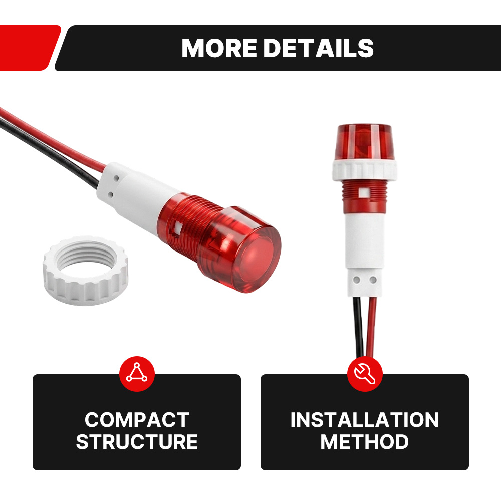 FILN 3개입 10mm 나사형 LED 표시등 12V  - Home Security Companies Near Me 리뷰 및 가격