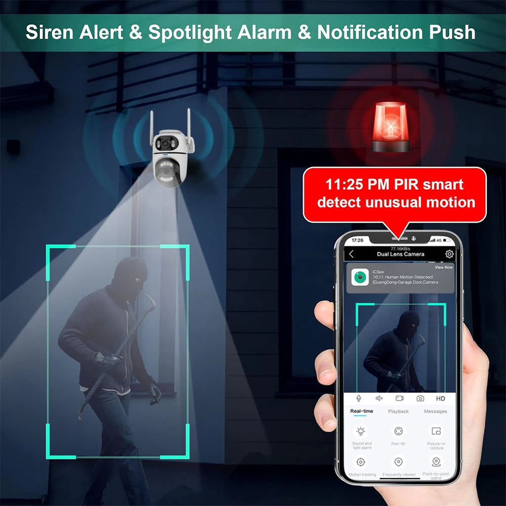 KERUI Icsee 야외 무선 4MP WiFi IP  - Home Security With Alarm 리뷰 및 가격