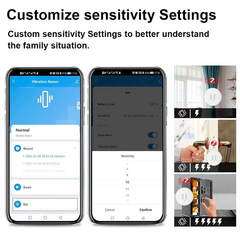 Tuya ZigBee 스마트 진동 및 기울기 센서 홈  - Home Security With Alarm 리뷰 및 가격