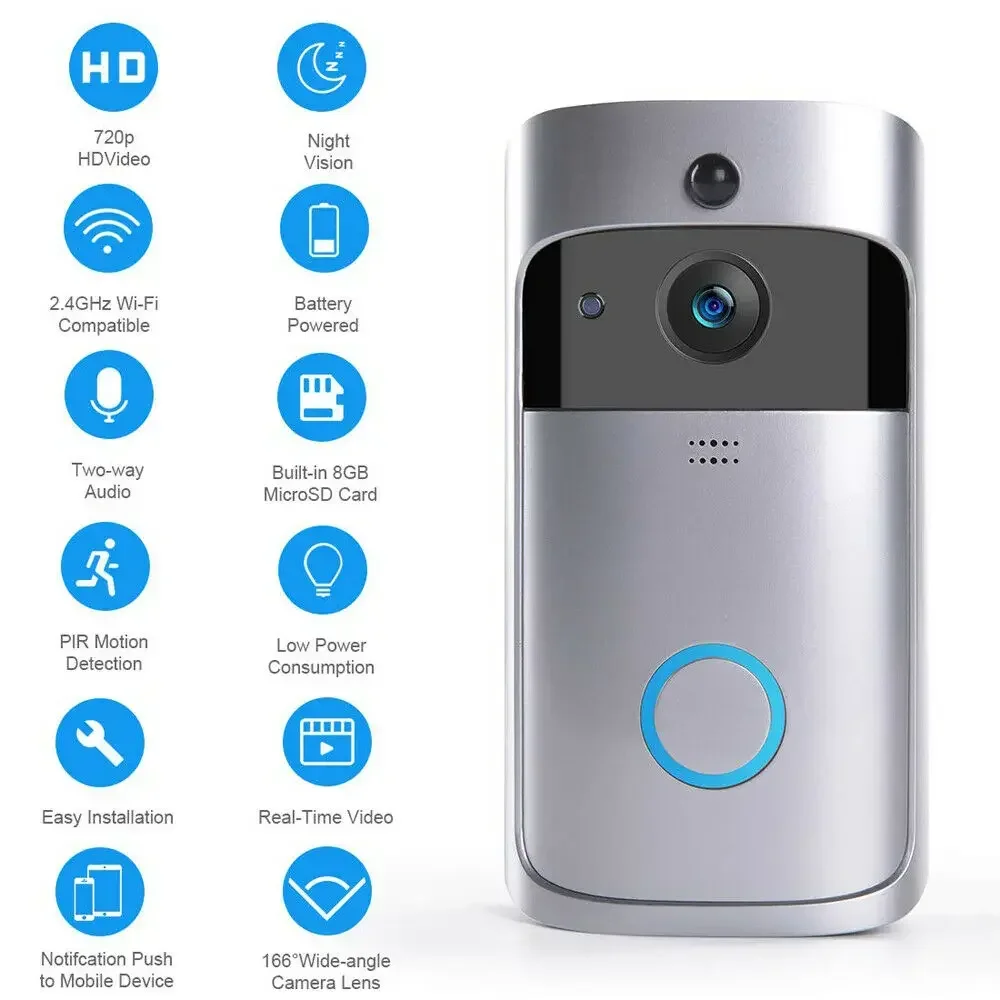720P HD 스마트 홈 무선 WIFI 초인종 카메라  - Home Security Camera Installation 리뷰 및 가격