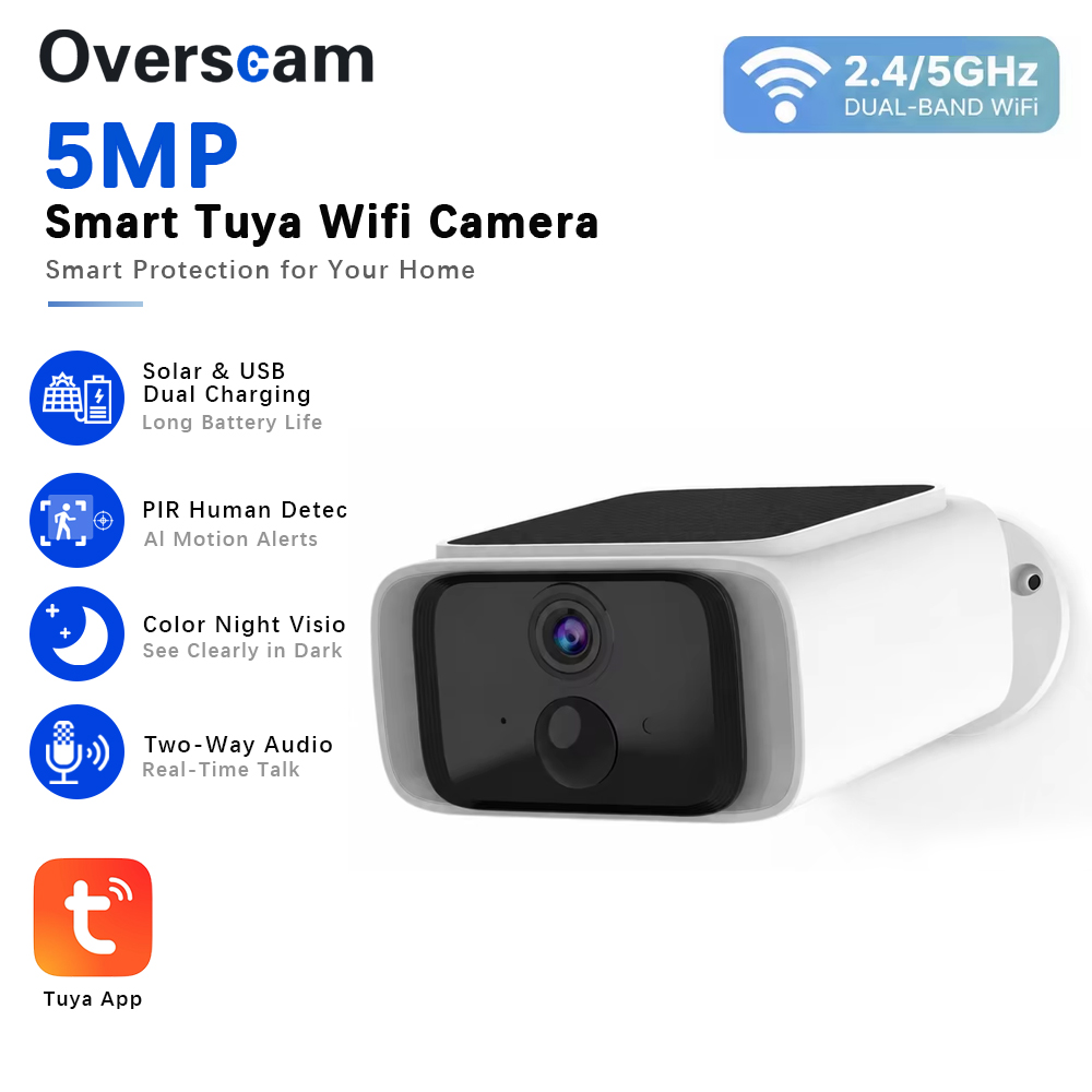 Tuya 5MP 태양광 보안 카메라 가정용 무선 야외  - Home Security Recorder 리뷰 및 가격