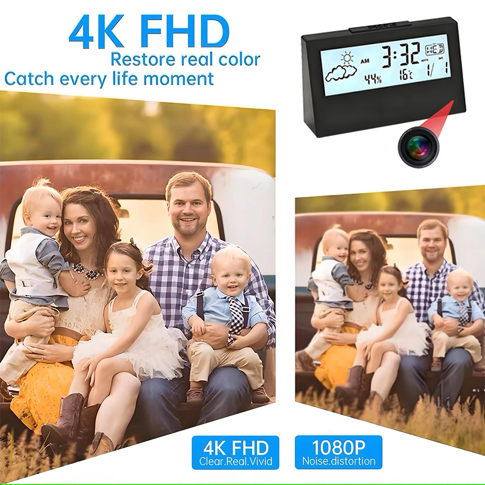 4K WiFi 시계 카메라 (모션 감지 기능 포함) | - Home Security Recorder 리뷰 및 가격