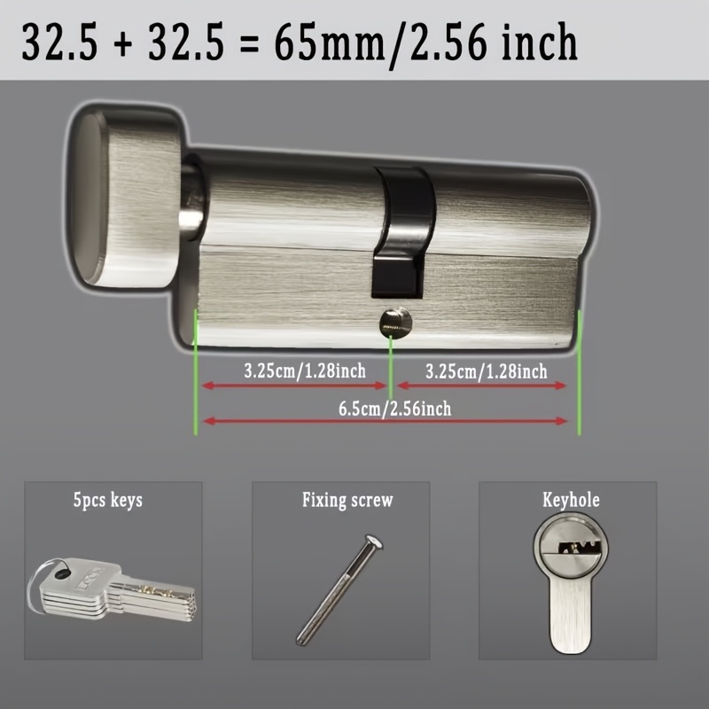 1Pc 유럽 표준형 전체 구리 도난 방지 잠금 실린더, - Home Security Tips 리뷰 및 가격
