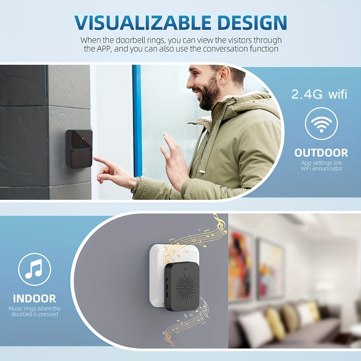 Tuya 무선 스마트 비디오 초인종, 2.4G WiFi - Home Security Camera Installation 리뷰 및 가격